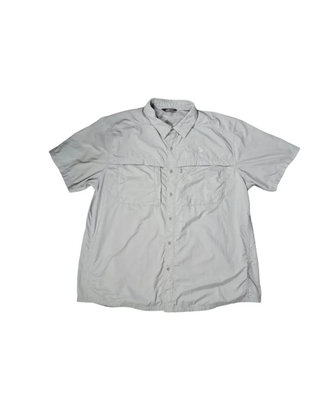 The North Face Mens Short Sleeve Trail Shirt XXL Gray Ripstop Vented Nylon